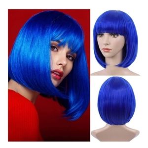 Blue Wig Short Bob